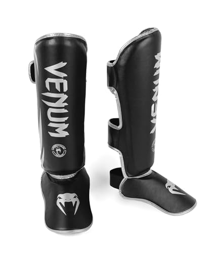Venum, Challenger Standup Shin Guards, Men's, L, Black/Silver