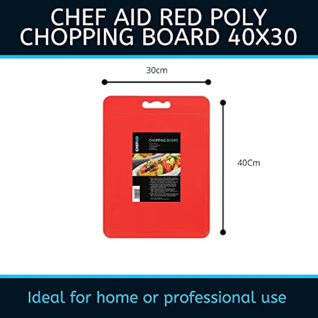 Chef Aid Large Multi-Colour Chopping Board Set, Multipurpose Anti-Slip Surface, Easy to Clean and Dishwasher Safe with Handle, Pack of 4 Cutting Boards Each Measuring 40 x 30cm