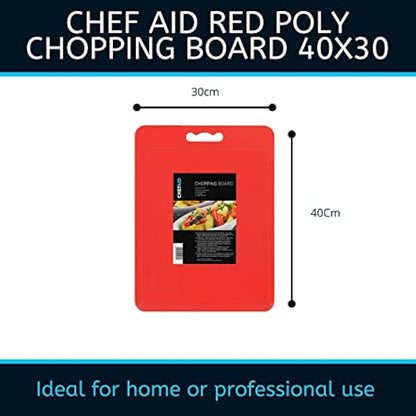 Chef Aid Large Multi-Colour Chopping Board Set, Multipurpose Anti-Slip Surface, Easy to Clean and Dishwasher Safe with Handle, Pack of 4 Cutting Boards Each Measuring 40 x 30cm