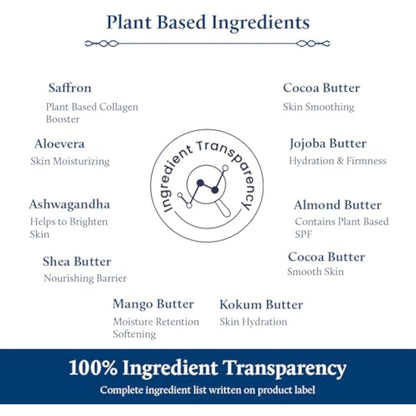 Blue Nectar Stretch Mark & Scar Body Lotion Cream with Cocoa Butter, Shea Butter & Uplifting Rose (12 Herbs, 200 ml)