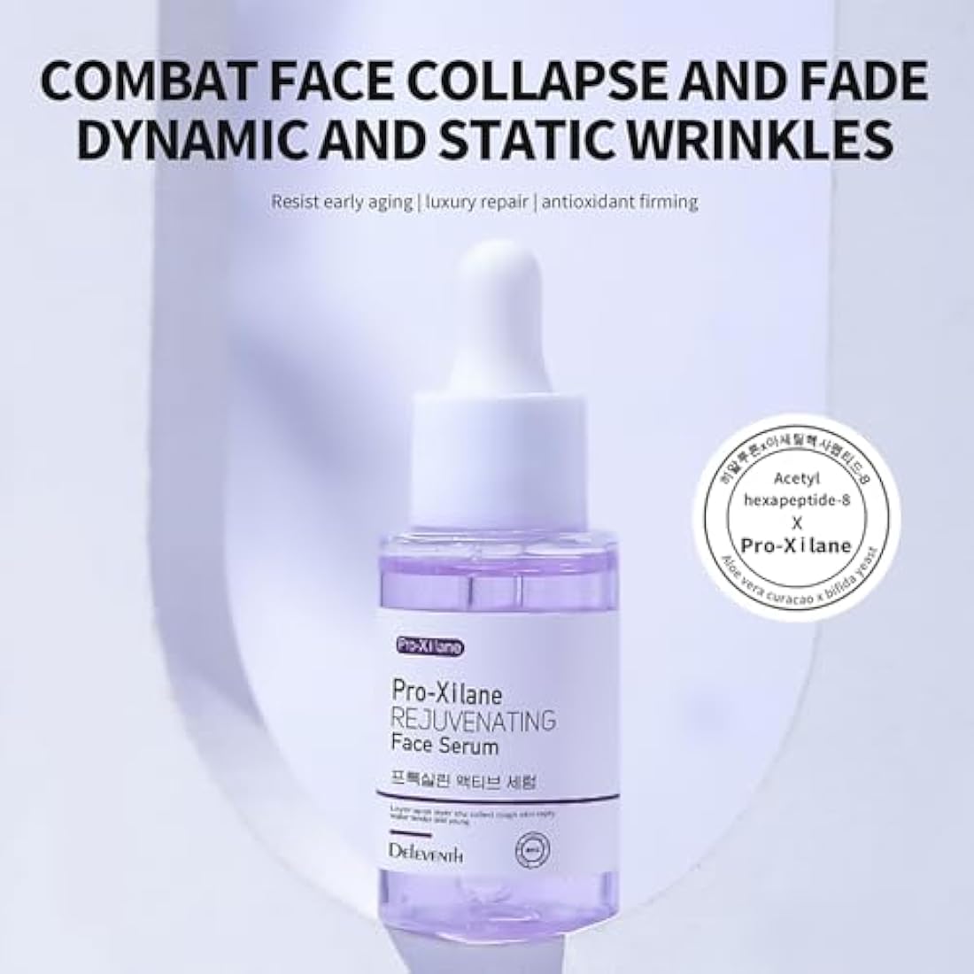 DEleventh Korean Brand Pro-Xilane Face Serum 37ml / Anti-Aging & Anti-Wrinkle, with Bifida Ferment Lysate, Acetyl Hexapeptide-8, and Hyaluronic Acid for a Youthful, Hydrated, and Radiant Complexion