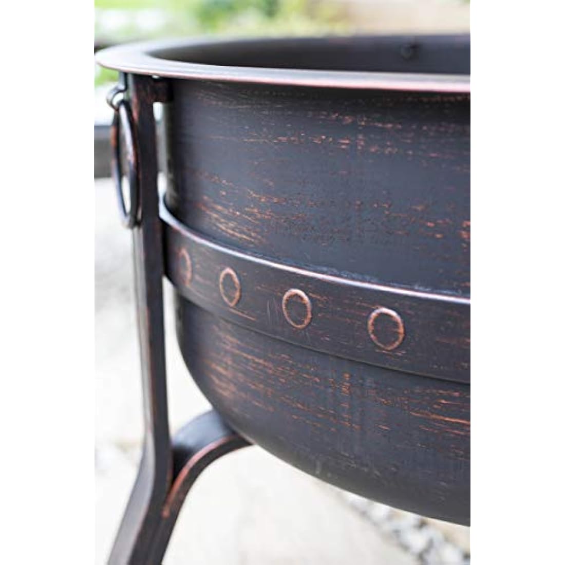 La Hacienda 58528 Brava Large Deep Bowl Firepit, Bronze Effect