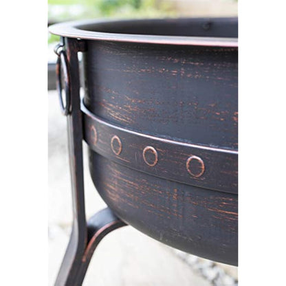 La Hacienda 58528 Brava Large Deep Bowl Firepit, Bronze Effect