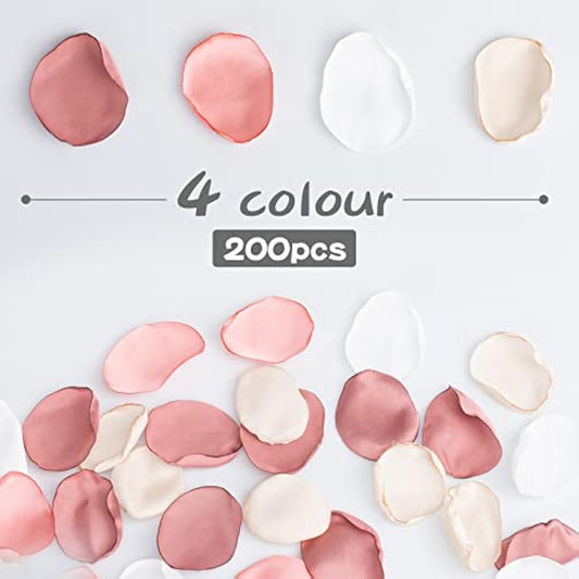 SUSNUAN 200Pcs Silk Rose Petals Artificial Flower Petals for Wedding Decor, Flower Girl Scatter Petals for Aisle Table Centerpieces Reception Proposal Party Romantic Night Decoration