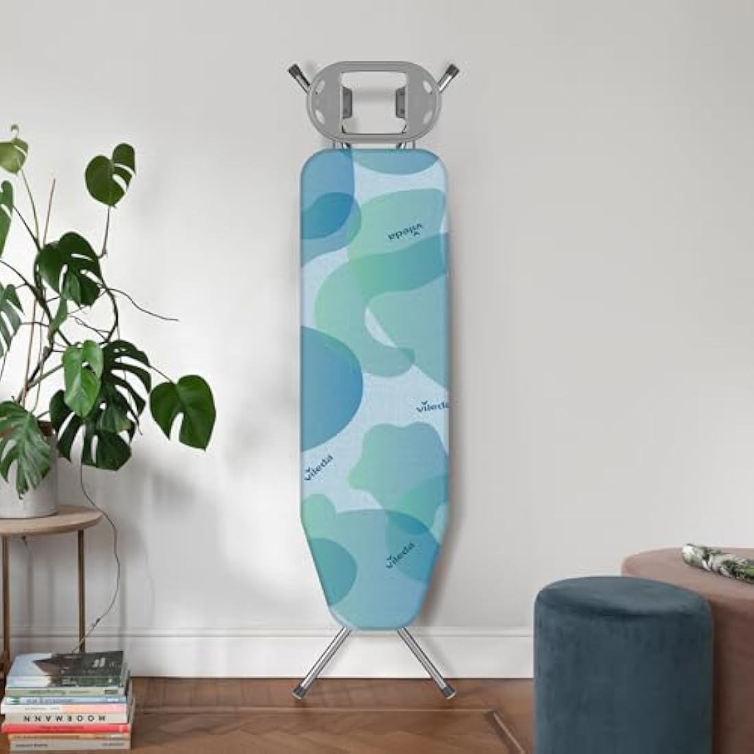 Vileda Smart Ironing Board, Blue, 114 cm long x 34 cm wide x 75-91 cm high