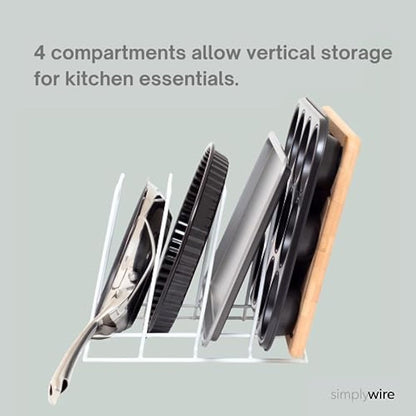 simplywire – Bakeware, Pan and Lid Storage Organiser - White