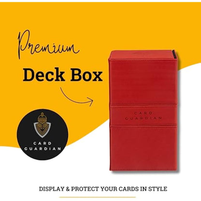 Card Guardian - Premium Double Deck Box for 200+ Cards Trading Card Games TCG (Red)