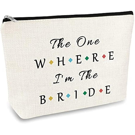 Bride Gift Bridal Makeup Bag Bride to Be Bridal Shower Gift Newly Engaged Travel Cosmetic Bag Engagement Bachelorette Party Gifts Future Mrs Gifts Valentine’s Day Wedding Present Toiletry Pouch