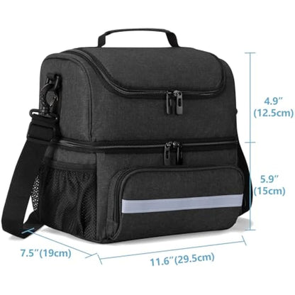 CURMIO Double Layer Medicine Storage Bag Empty, Family First Aid Organiser for Emergency Medical Kits, Portable Medicine Supplies Bag for Home and Travel, Black