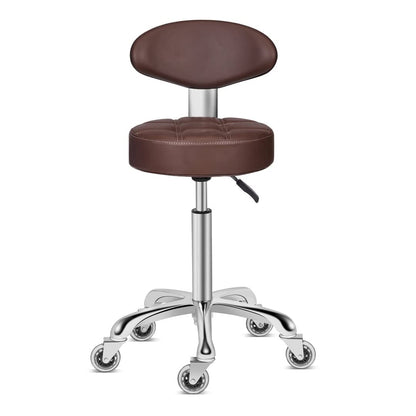Kaleurrier Rolling Stool Chair with Smooth-rolling Dual-wheel casters,Comfortable Cushioned Backrest, Swivel Seat
