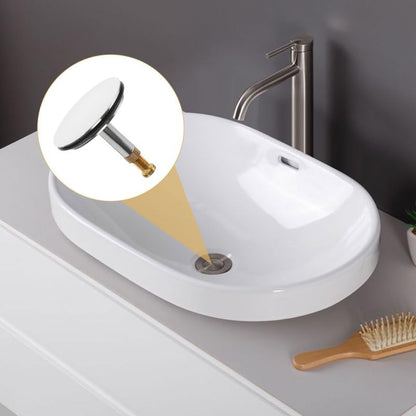 Vaniika Adjustable BathPlug, Screw 43mm Cover Pop-Up Bathtub Chock Plug 8mm Pole, Bath Tub Heavy Duty Brass Chrome Bathtub for UK Standard Bathtub