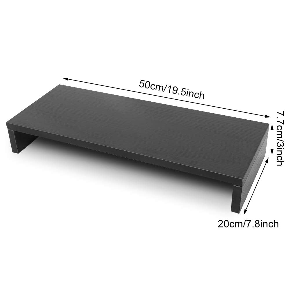 Ejoyous 1 Tier Wood Monitor Riser, Ergonomic PC Laptop Notebook Stand Shelf Large Non-slip Computer TV Stand for Monitor Risen, Black/White/Wood