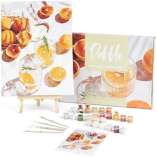 Dabble Paint by Numbers Kit – Paint by Numbers for Adults Beginners with Canvas Frame, Painting Kit for Adults, Flowers Design