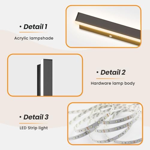 Mikeru 180CM Outdoor Wall-Mounted Lights, 3000K Warm White 60W Exterior Long Linear Light 6600 Lumens IP65 Rainproof Wall Lamp Stair Lights for Hallways, Interior Lighting Occasions