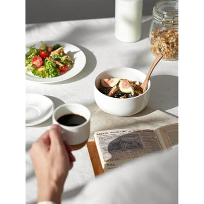 DOWAN Cereal Bowl, 650ml Ceramic Soup Bowls Set of 6 for Kitchen, Porcelain Bowls for Soup, Oatmeal, Rice, Ramen, Noodles, Fruit, Dishwasher Microwave Safe. Ø 13.3cm