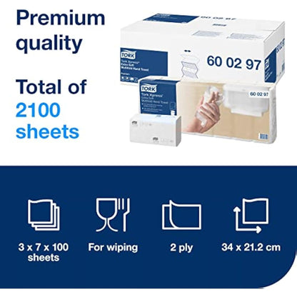 Tork Xpress Multifold Hand Towels White H2, Extra Soft, 21 x 100 Sheets, 600297