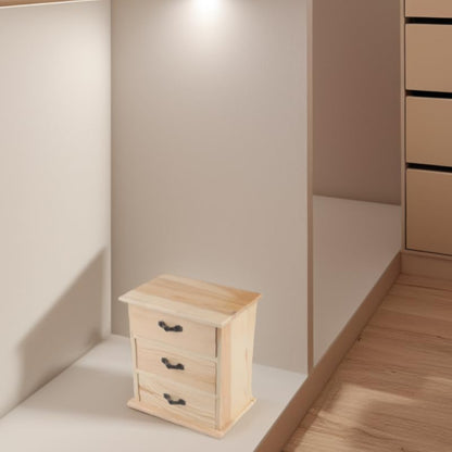 NUOBESTY 2pcs Wooden Cabinets with 3-tier Drawers Desk Storage Boxes for Office Home Jewelry Makeup Organization