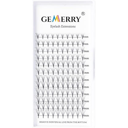 Pre Made Fan Eyelash Extensions 5D Fans 0.07mm D Curl 8-14mm Mix 5D Cluster Eyelash Extension Premade Fans Volume Russian Individual Lashes Cluster Gemerry Fan Lash Extensions(0.07-5D-D curl-Mix)