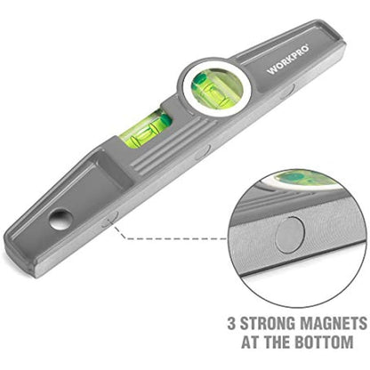 WORKPRO 3-Piece Spirit Level Set(9", 16", 24")， W002900A , Grey