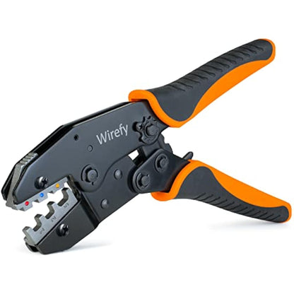 Crimping Tool for Heat Shrink Connectors - Ratcheting Wire Crimper - Crimping Pliers - Ratchet Terminal Crimper - Wire Crimp Tool by Wirefy