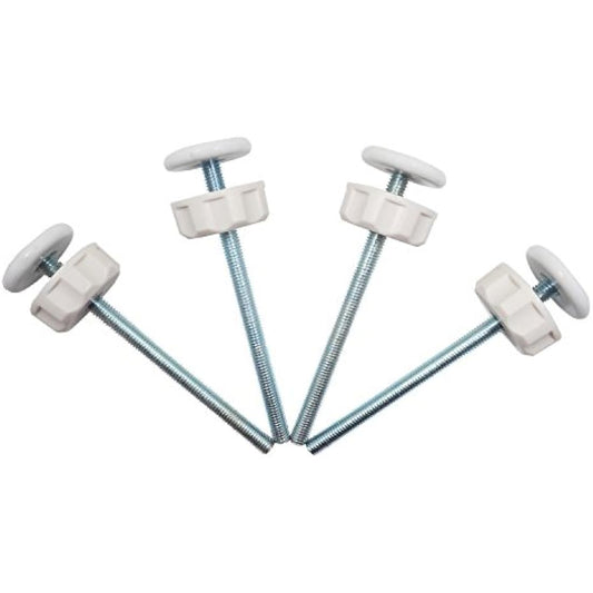 Baby Gate Guru Extra Long M8 (8mm) Spindle Rods for Pressure Mounted Gates Replacement Set - 4 Pack of M8 Spindle Screw Bolts for Baby and Pet Safety Gates - Choose Your Color (8mm, White)