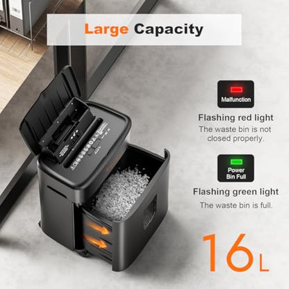 Bonsaii 100-Sheet Auto Feed Paper Shredder, Micro Cut Heavy Duty shredder with P-4 Security Level, Up to 30-Minute Continuous, 16L Bin, Anti-Jam Shredders for Home Office use, Black, C231-D