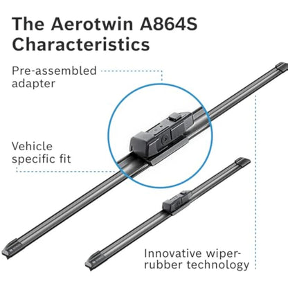 Bosch Wiper Blade Aerotwin A864S, Length: 650mm/450mm − set of front wiper blades