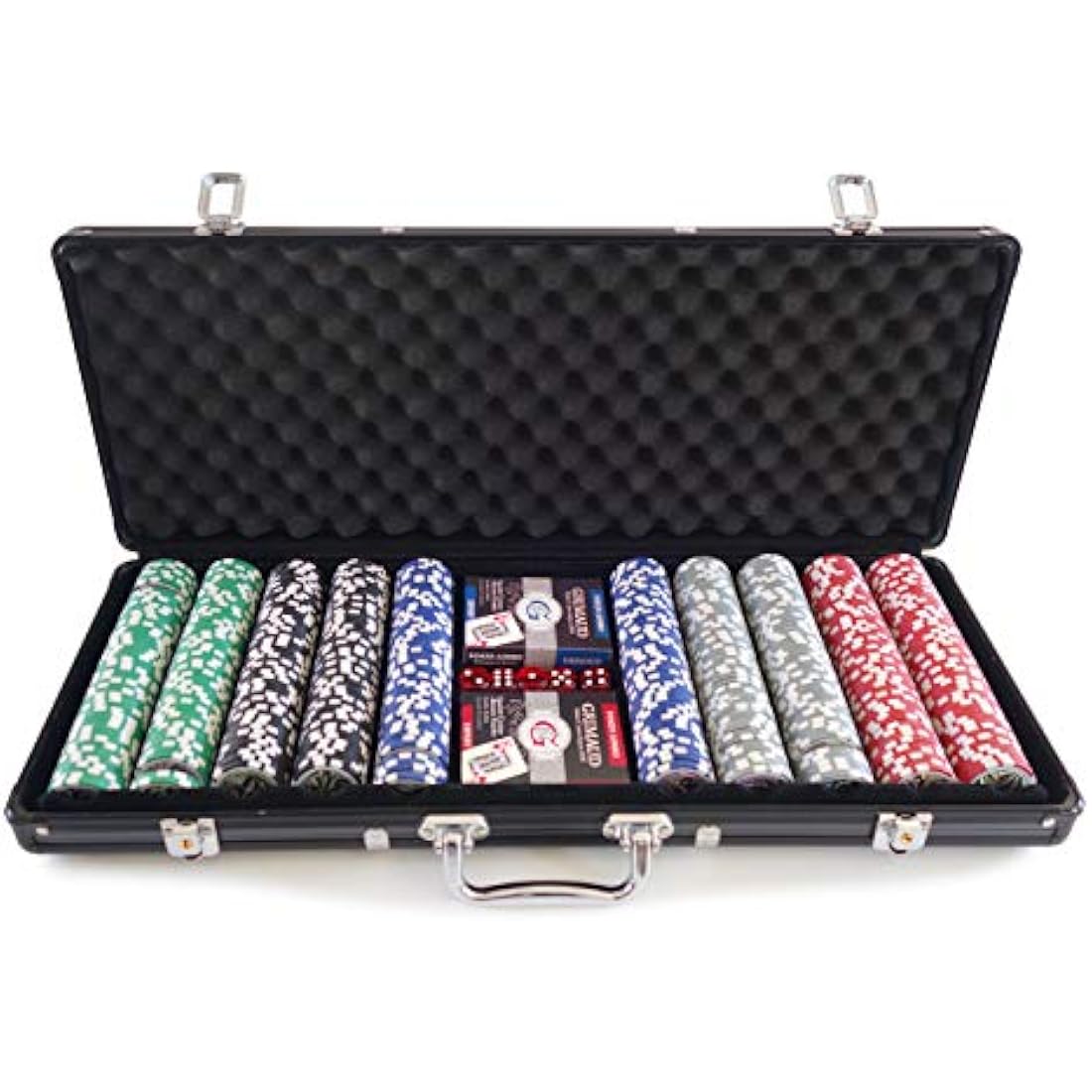 Smir - 360355 - World Poker Tour - Grimaud Poker Set in Black Aluminium Briefcase - 500 American Chips