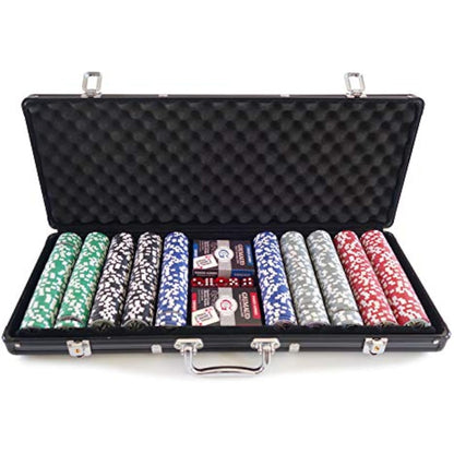 Smir - 360355 - World Poker Tour - Grimaud Poker Set in Black Aluminium Briefcase - 500 American Chips