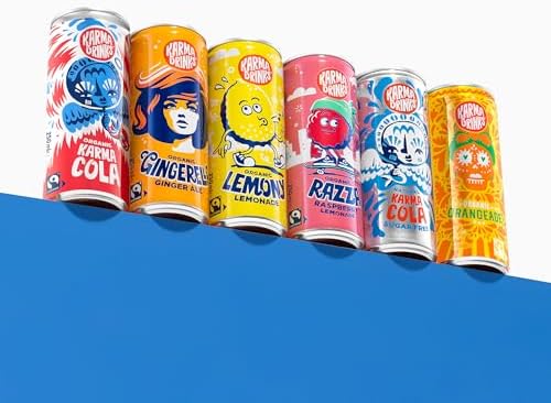 Karma Drinks Sugar Free Karma Cola (250ml x 24 Cans Soft Drink) - Gluten Free Soft Drinks, Natural Ingredients, FairTrade, Vegan Friendly, No GMO, Carbonated Fizzy Drinks 24 Pack