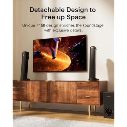 ULTIMEA 4.1ch Sound Bar for Smart TV with Subwoofer, App, Peak Power 200W, 2-in-1 Detachable Bluetooth 5.3 Soundbar, Bass Adjustable, 3 EQ Modes TV Sound Bar, ARC/Optical/Aux, Apollo S50 2025 Version