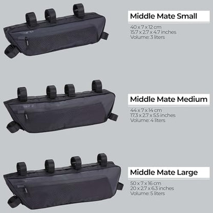 BBB Cycling Bike Bag Waterproof Top Tube Bikepacking Bags Framebag Bicycle Bag with Easily Adjustable Straps Lightweight and Easy-to-Fasten MiddleMate