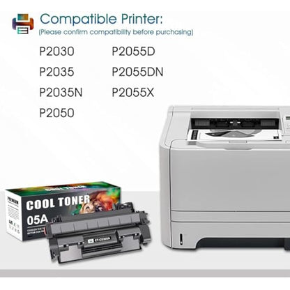 Cool Toner 2 Pack Black Toner Cartridge Replacement for HP 05A CE505A 05X CE505X LaserJet P2030 P2035 P2035N P2050 P2055 P2055D P2055DN P2055X