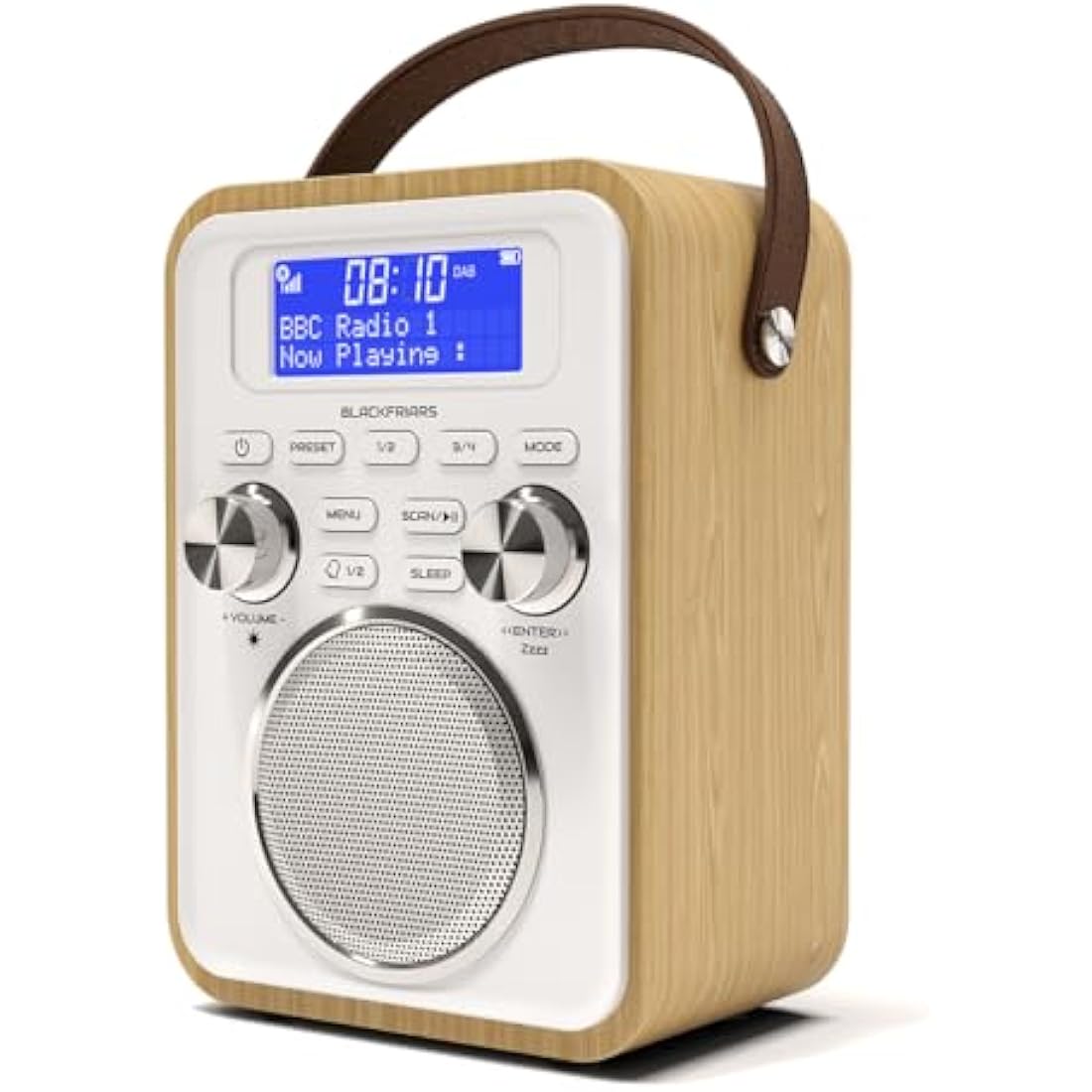 DAB/DAB+ & FM Portable Digital Radio | Bluetooth | Remote Control | Rechargeable Battery | Dual Alarms & Sleep Timer | Perfect for Home, Office or Outdoors | AZATOM Blackfriars 2 (OAK)