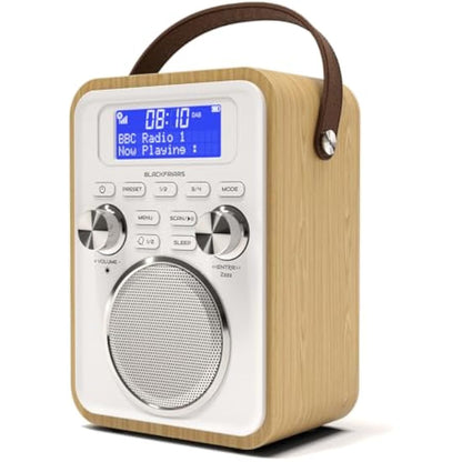 DAB/DAB+ & FM Portable Digital Radio | Bluetooth | Remote Control | Rechargeable Battery | Dual Alarms & Sleep Timer | Perfect for Home, Office or Outdoors | AZATOM Blackfriars 2 (OAK)