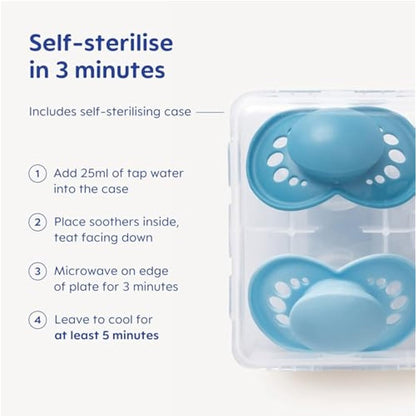 MAM Original Soothers | 18-36 Months | Pack of 2 | Comes in Dummy Steriliser Box | Sustainable Materials | Baby Accessories | Pink (Various Designs)