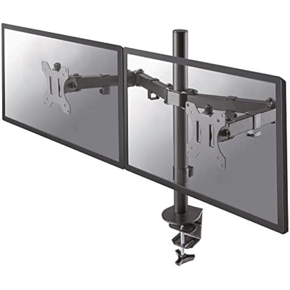 Newstar FPMA-D550DBLACK Full Motion Dual Desk Mount (clamp & grommet) for two 10-27" Monitor Screens, Height Adjustable - Black
