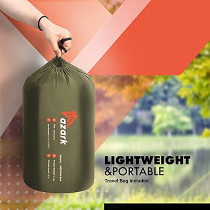 azark Premium Sleeping Bag, 350GSM, Lightweight and Waterproof, 4 Seasons of Camping, Hiking and Outdoors, Sleeping bag for Adults & Kids