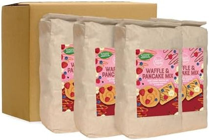 Award-Winning Luxury Waffle & Pancake Mix - just add Water to Make Perfect Belgian Style Waffles and American Buttermilk Pancakes - 14kg bulk case for catering