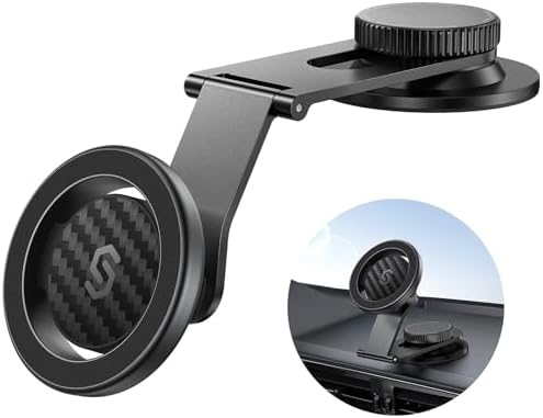 SYNCWIRE Fits MagSafe Car Mount for Universal Dashboard, Tesla Screen, Magnetic Phone Holder for Car, Foldable Aluminum Alloy Arm, Super Stable Car Mount for iPhone 15 Pro Max 14 13 12&All Phones