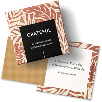 Compendium ThoughtFulls Pop-Open Cards – 4-Pack of Grateful, Live with Intention, Mindfulness, Carpe Diem – 120 Pop-Open Cards, Each with a Different Message Inside