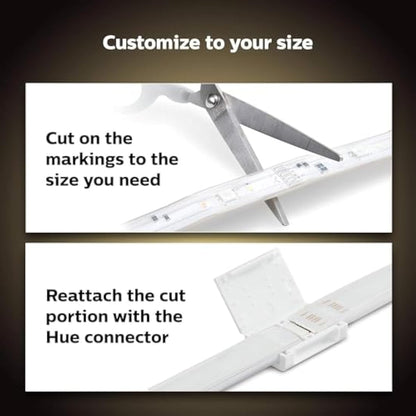 Philips Hue Lightstrip Plus v4 [2 m] White and Colour Ambiance Smart LED Lights Kit with Bluetooth, Smart Lighting Compatible with Alexa, Google Assistant and Apple HomeKit (Extendable)