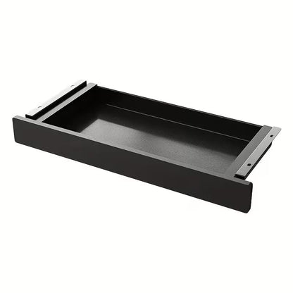 ZEEFAN Under Desk Mounted Sliding Drawer to pull out, Attachable Desk Pencil Drawer Ball-Bearing Slides (Black)