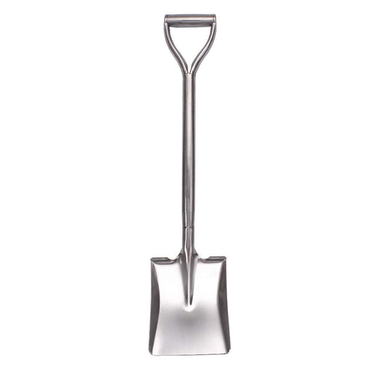 LUBAN Stainless Steel Shovel Length:80 Square Metal Shovel with D Handle Stainless Steel Spade Shovel with a Flat Front Edge Gardening Camping