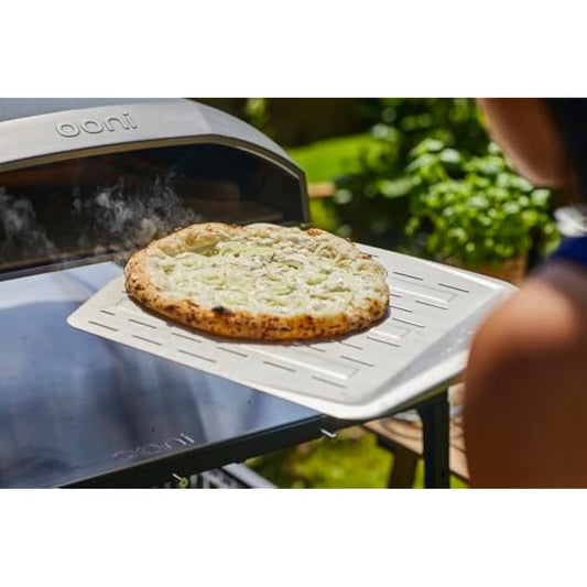 Ooni 14” Perforated Pizza Peel – Long Handle Perforated Aluminium Pizza Paddle – Lightweight Pizza Turning Peel Outdoor Pizza Oven Accessories