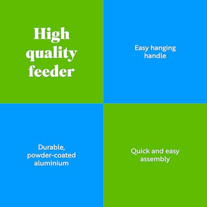 RSPB - Bird Seed Feeder, Hanging Bird Feeder, Easy to Clean, Caged and Squirrel Proof, Suitable for Year-Round Feeding, Quick Assembly, Durable