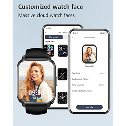 RUIMEN Smart Watch Answer Dial Call,Smart Watches for Women Men HD Touch Screen Fitness watch with SpO2-Monitor Heart Rate Sleep Monitor Pedometer Watch Multi Sports Mode for Android iOS