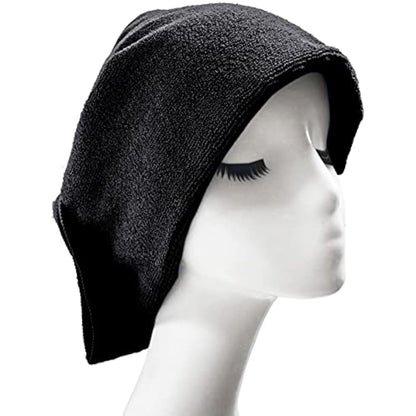 POLYTE Professional Quick Dry Lint Free Microfibre Hair Drying Salon Towel, 12 Pack (40x73 cm, Black)