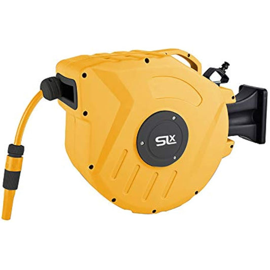 Garden Hose Pipe, 20M, Wall Mounted Hose Reel, Auto Retractable Hose Pipe, Portable 180° Swivel 2-in-1 Jet or Spray, Auto Locking System, Garden Hose Spray Gun