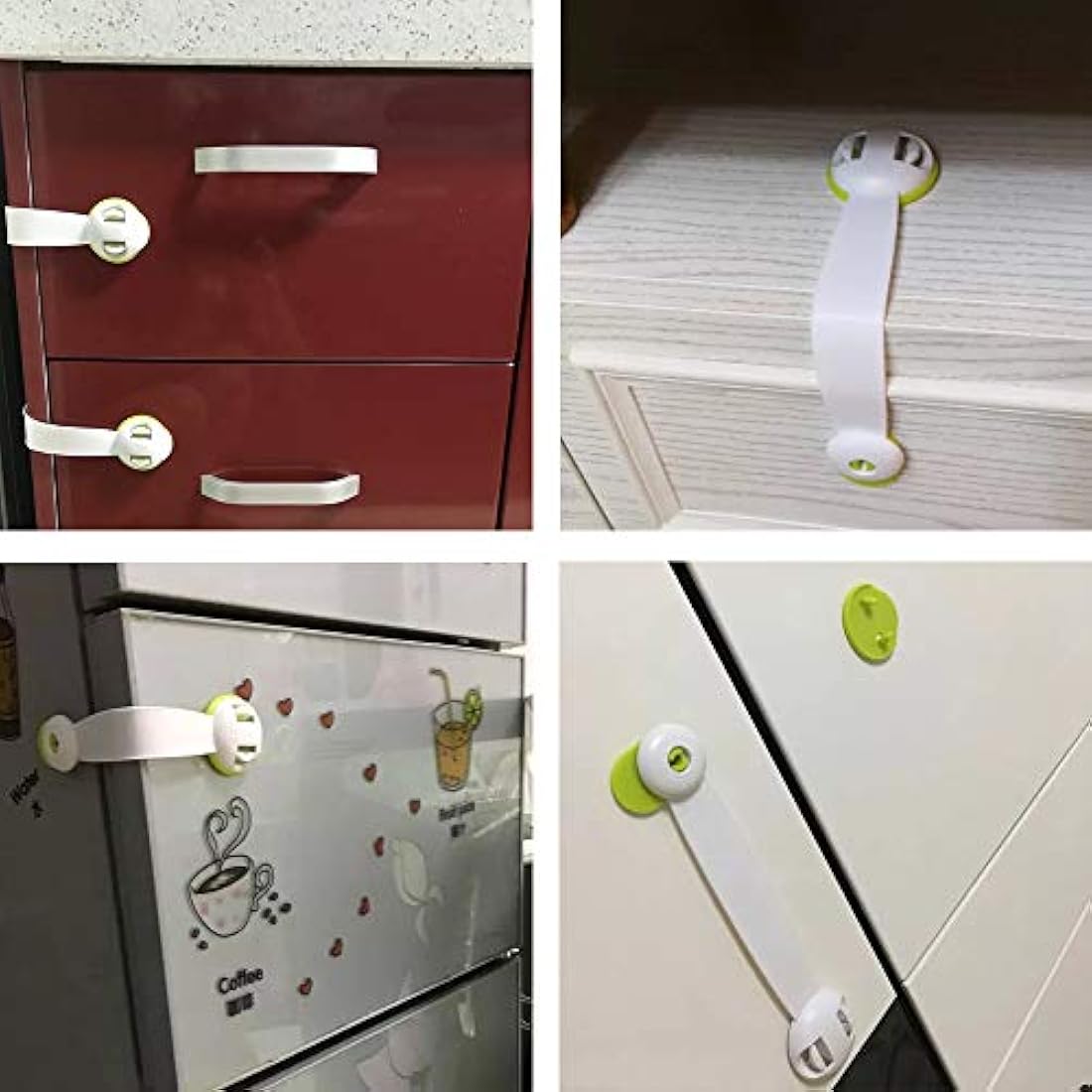 SMBOX Child Safety Cupboard Latch 6 Packs Stick On for Kitchen Self Adhesive Baby Proofing Latch Children Proof Locks for Door, Drawer, Closet, Refrigerator, Trash